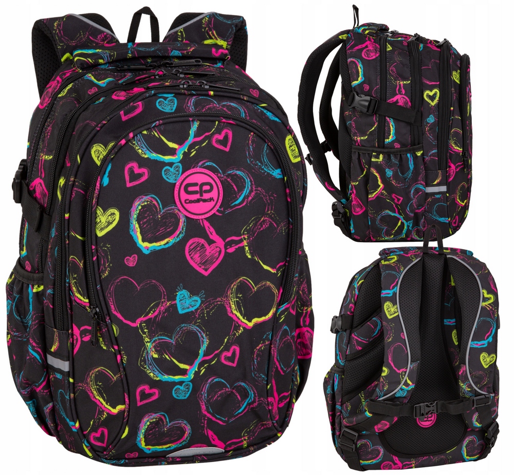Školský Batoh CoolPack FACTOR pre Dievčatá - Model ELECTRIC HEARTS